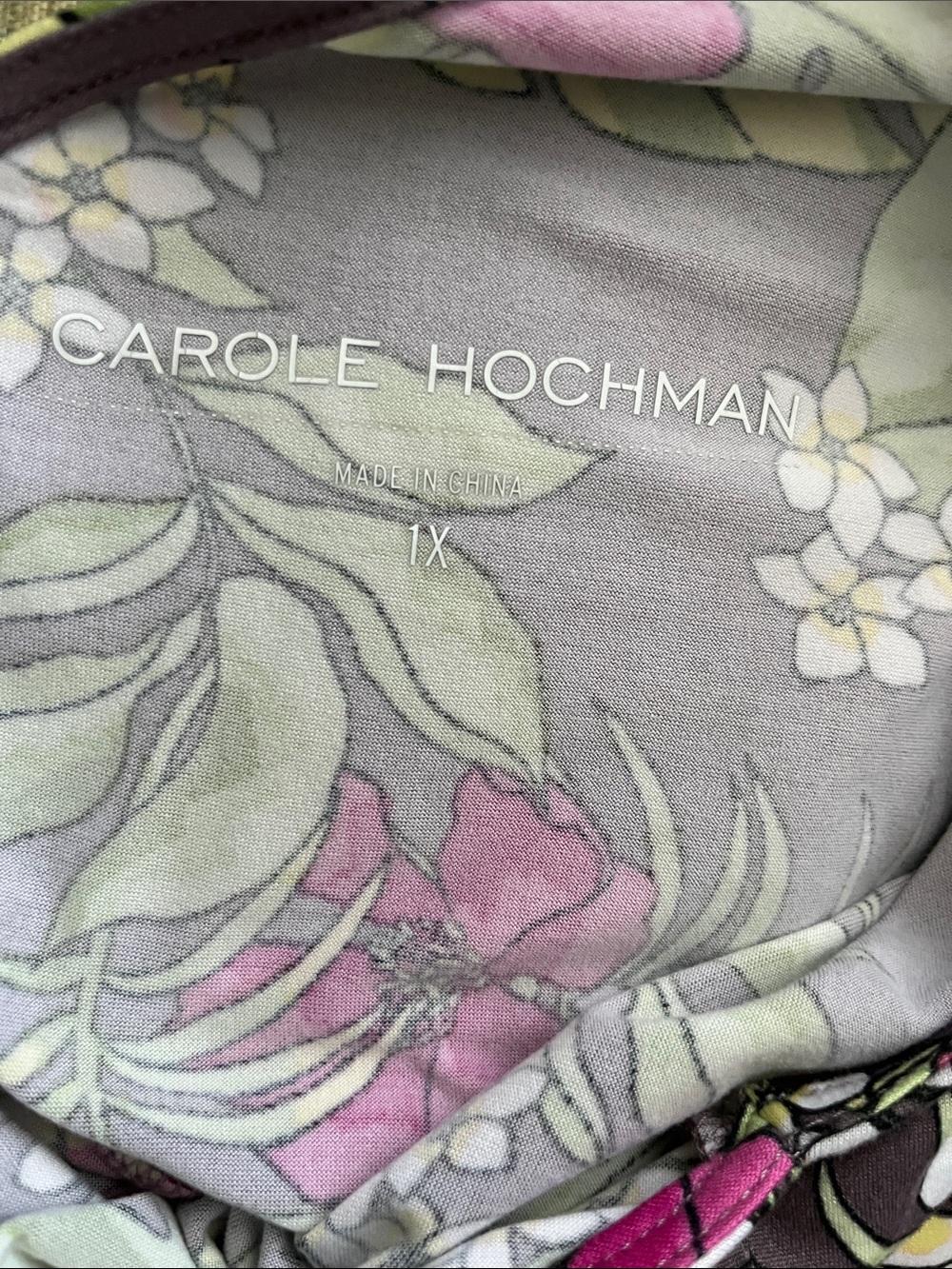 Sleeveless Tropical Floral Jumpsuit in Gray with Pink & Green - Picture 7 of 8
